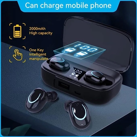 Wireless Headphones- Bluetooth In Ear-Waterproof-Battery Case Charger 5.3 Chip - Picture 3 of 7